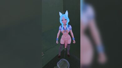 Watch as this hot futa girl with a wolf-like tail and paws cummings in the boy's bathroom! This hentai video will leave you breathless.