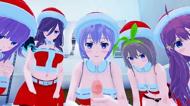 "Massive-breasted Christmas elves dominate Ichika Nakano in an erotic hentai fantasy!"