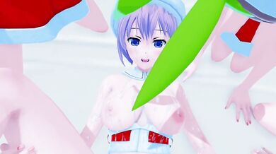 "Massive-breasted Christmas elves dominate Ichika Nakano in an erotic hentai fantasy!"