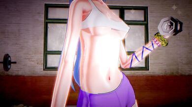 The sexy personal trainer Elise takes you through a sensual dumbbell exercise dance routine that will leave you breathless!