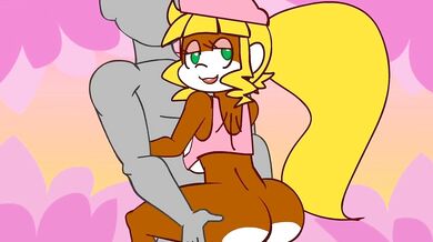 "Busty Monkey MILF gets pounded by horny primates in the woods!"