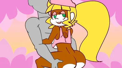 Busty Monkey MILF gets pounded by horny primates in the woods!