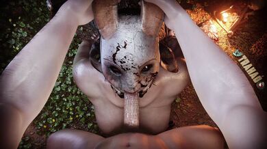 'Masked Huntress Sucks Cock and Swallows Load'