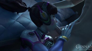 'Overwatch〈Genji and D.va in a Sensual Blowjob Affair'