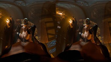 'Tryndamere catches his wife Ashe cheating on him with another player in a hot virtual reality sex session!!!!'