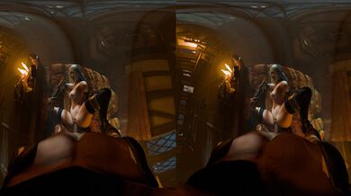 'Tryndamere catches his wife Ashe cheating on him with another player in a hot virtual reality sex session!!!!'