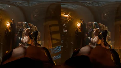 'Tryndamere catches his wife Ashe cheating on him with another player in a hot virtual reality sex session!!!!'