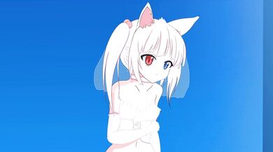 'Kitty ears escort girl [kitty researcher] in sexy feline outfit gets naughty with clients!'