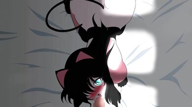 'Kitty ears escort girl [kitty researcher] in sexy feline outfit gets naughty with clients!'