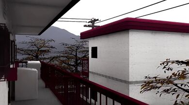 Rewritten as: "A group of friends enjoying themselves in a bull costume."