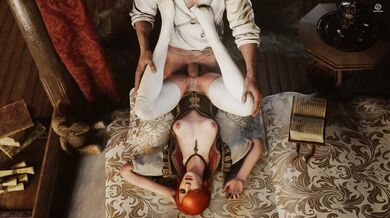 'Shani's steamy encounter with Geralt [Pewposterous]: she gets pounded by the White Wolf in this hot hentai porn scene!