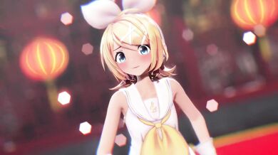 'Kagamine Rin Strips Down for her Onee-Chan Fan Club!'