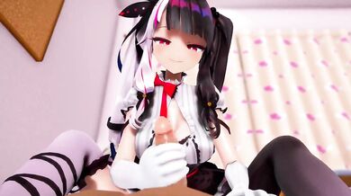 "Sexy Busty Blonde Gives Finger Licking Hand Job While Rubbing Lotions On Her Big Tits"