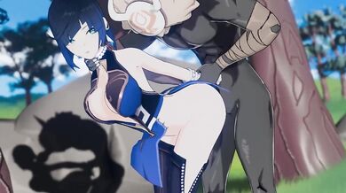 "Busty Milf with Monster Cock Gets Double Penetrated by a Giant Ass and Hilary Swank in a Hentai Crossover!"