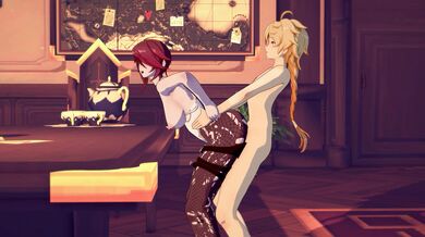 "Office Overtime with Jean and Rosaria - Genshin 4K [Koibito]"