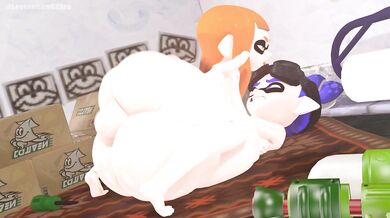 "For*ced to mate, the inkling girl and her boyfriend get pressed together by a giant octopus."