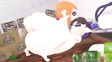 "For*ced to mate, the inkling girl and her boyfriend get pressed together by a giant octopus."