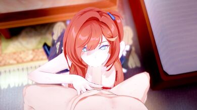 '"Hi, Mom!" Sena's BJ and Cumshot in Shino's Hair'