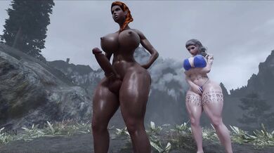 'Curvy Ebony She-Male Slays Hot Muscular Man'