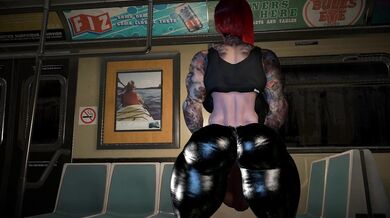 Watch a hot blonde babe get her ass pounded by a hard dick in slow motion while taking the subway!