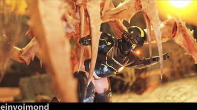 Sneaky, Naughty, and Sweaty – The Helmeted Termanid Helldiver.