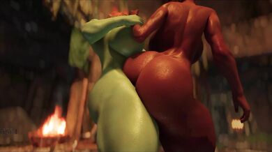 'Sexy Elf Fairy Captured by Mighty Female Ogre and Gets Double Penetrated in the Dark Forest'