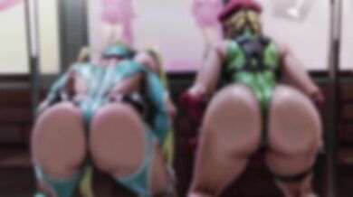 Cumming with Cammies! Cammy twerks on rainbow stripper pole, while Mika fucks her ass!