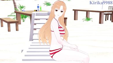 A threesome between Asuna and her two Mega Kimono sex dolls!