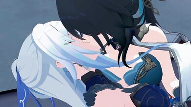 Wet Kiss Between A Young Girl And A Mature Woman In The Shower