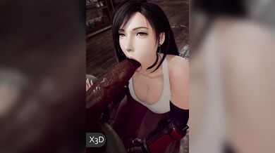 'Tifa's Black Blowjob to Heaven in X3D Format'