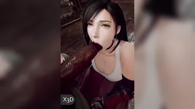 'Tifa's Black Blowjob to Heaven in X3D Format'