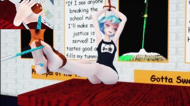 'Miku Gets Ticklishly Teased by Her Friends in the Classroom'