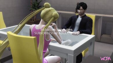 Sailor Moon gets caught seducing her teacher while at her parent's house, and is punished by a gangbang with their friends.