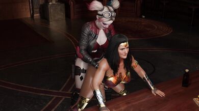 'Mighty Amazonian Queen Gets Double Penetrated by Badass Biker '