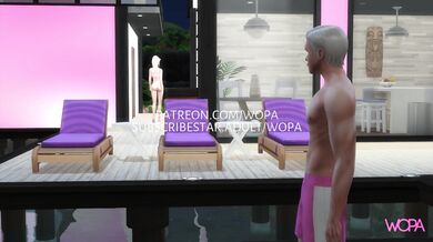 'Barbie in Hentai Gang Bang with Many Men in Front of Ken'