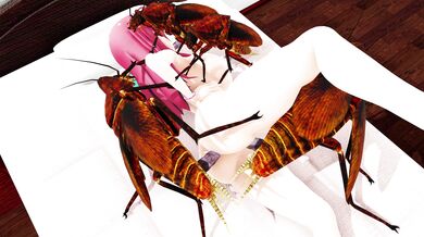 The Insect Queen takes on a group of men in the crowded motel room, leaving them begging for more.