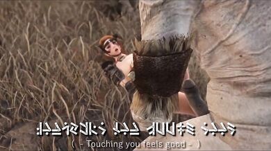 'Female Dragonborn Warrior Fights a Giant Ogre!'