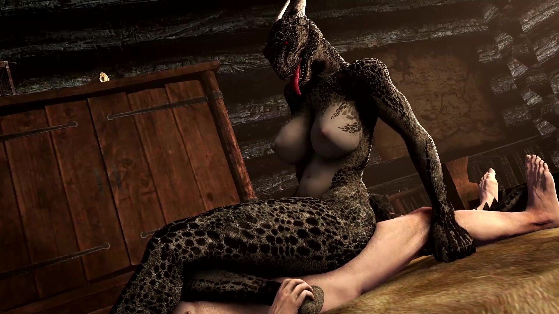 Elder Scrolls: Argonian Seduction - Dragonborn with Scrungusbungus.