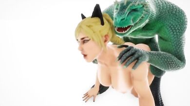 '3D Hentai - Monster Fucks Busty Blonde (DingHube3D)'