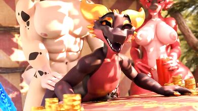 "Watch as the Xaz3D kobold and his doggy best friend enjoy a hot steamy night together in this hentai porn video!"