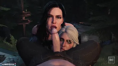 The Witcher's Twin-Switch: Yennefer and Ciri take turns with Geralt in the bedroom!