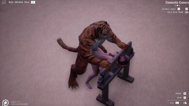 'Buxom babe gets taken by ferocious feline in punishing performance '