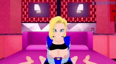 'Goku's wife, Android 18, is caught having hot sex in a hidden chamber deep within the Dragon Ball Z universe.'