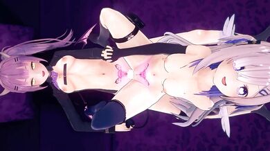 'Busty Amane gets her Hololive plugged in by Kanata, and it triggers a futa transformation!'