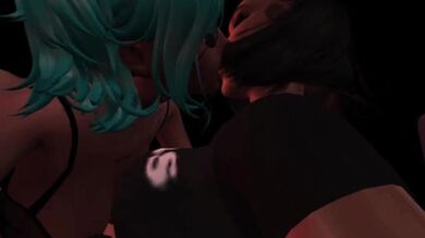 'Two hot lesbians playing around with each other'