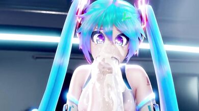 'Two girls, one piano: A Hatsune Miku and her sexy handjob adventures in the world of synth-pop music!'