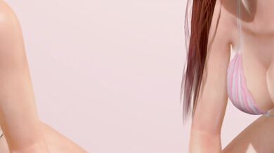 'Kasumi and Ayane go head to head in a double blowjob match! Listen to the erotic audio while watching these sexy fighters suck cocks!'