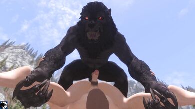 "The Noble Wolf and the Lady's Passionate Embrace"