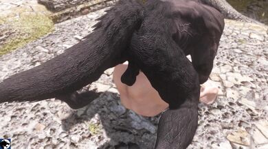 "The Noble Wolf and the Lady's Passionate Embrace"