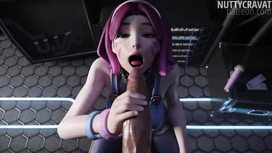 "Overwatch's Sexiest Heroine: D.VA Backstage Naughtiness with a Nutty Cravat!"